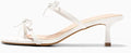 Coutgo Womens Kitten Heels Sandals Bow Square Open Toe Slides Two Strap Slip On Summer Dress Shoes