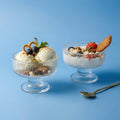 Vintage Glass Dessert Bowl with Stem